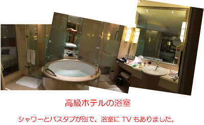 写真3　1泊2万5千円の高級ホテルの浴室