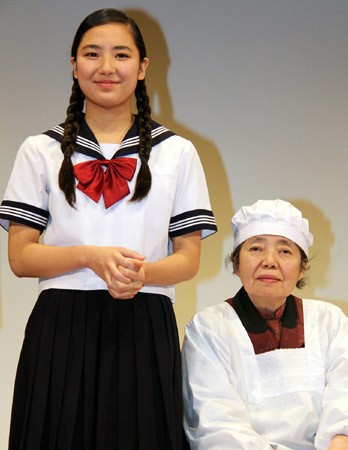 本木雅弘の長女・内田伽羅(15)、祖母・樹木希林との初共演は「少し恥ずかしかった」…映画「あん」完成披露試写会