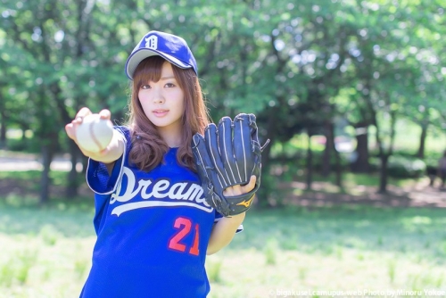 名古屋の美人女子大生 八木愛奈　高校では野球部マネージャー　今は女子野球部でセカンド　ナゴヤドームで売り子