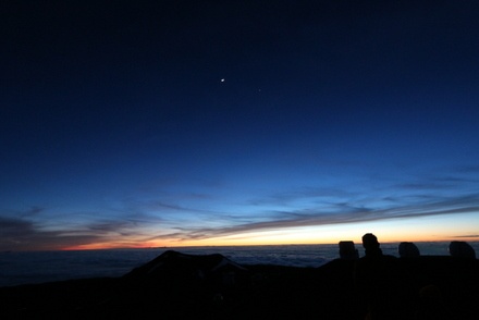 マウナケア山頂の夕暮れ