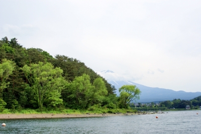 河口湖と富士山と北原ミュージアム